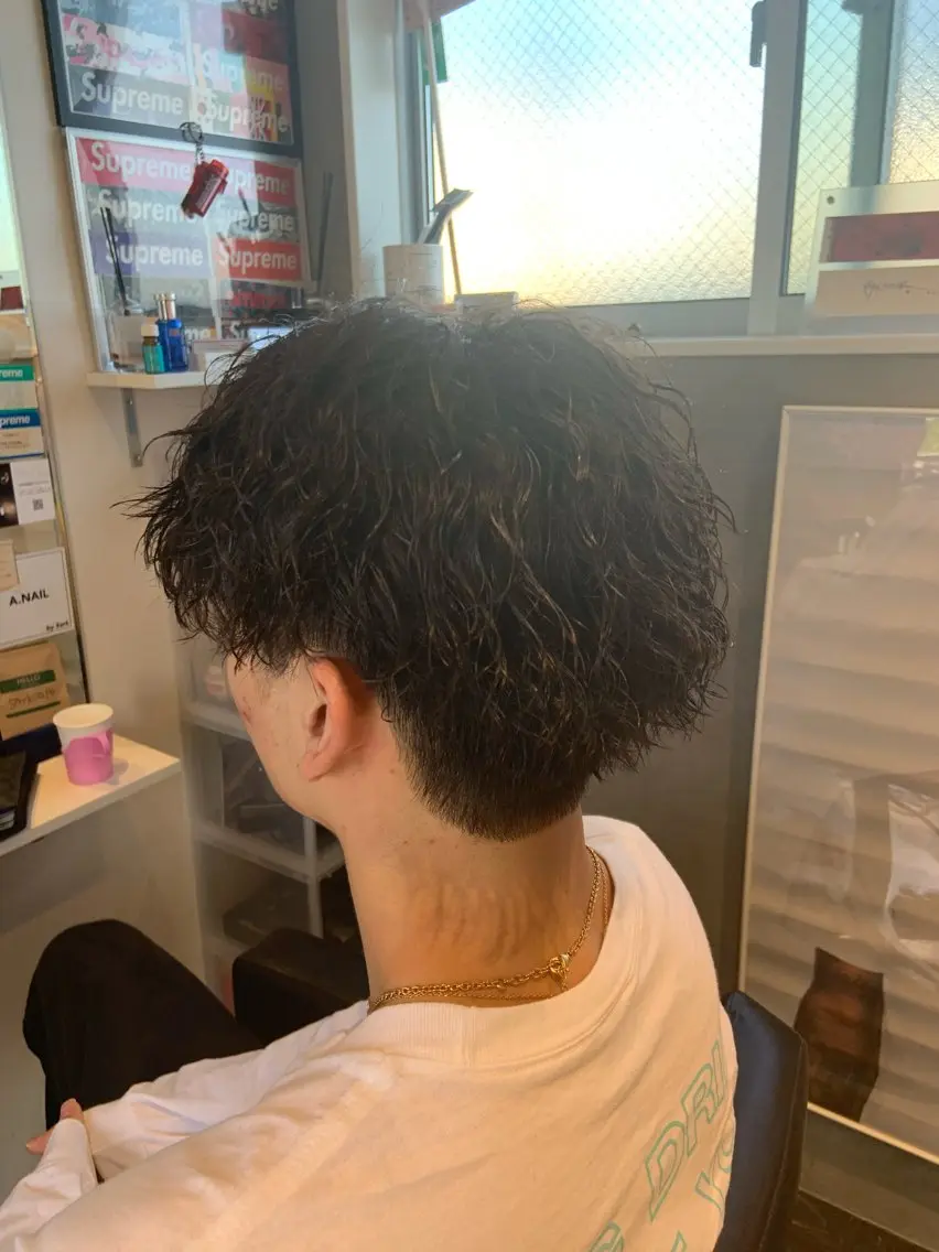 パーマ メンズ カット パーマ 原谷 一成のヘアスタイル