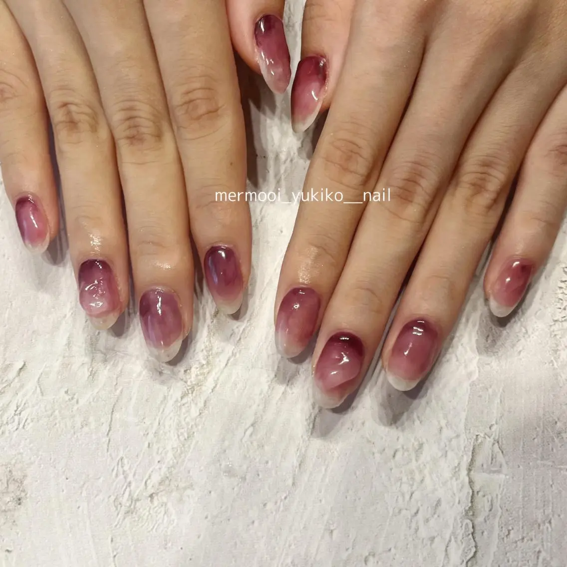 ネイル アートネイル クリアネイル ジェルネイル 韓国ネイル 大理石ネイル(マーブル) mermooi nailのネイルデザイン