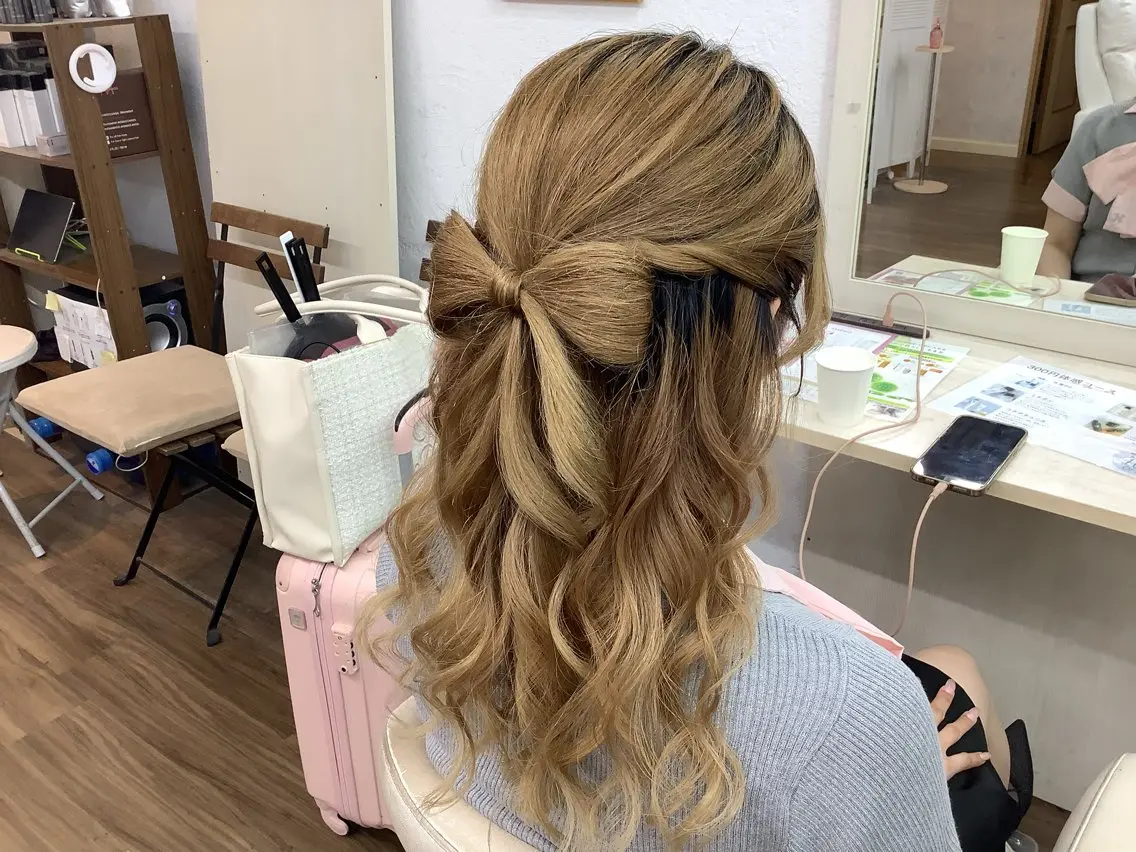 セミロング ヘアセット GLOSS 心斎橋 山上のヘアスタイル