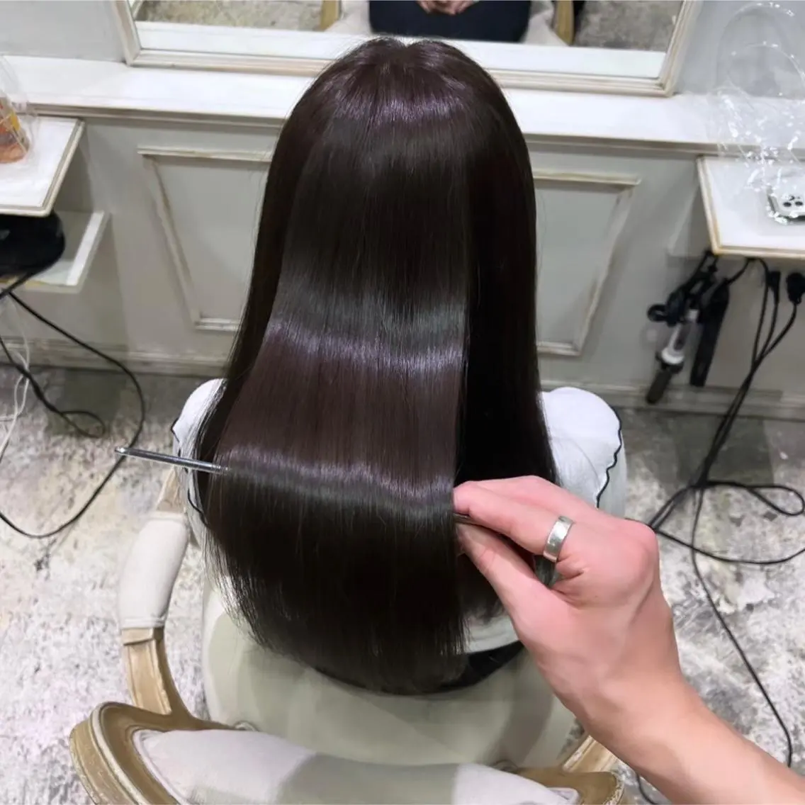 ロング 美髪矯正 透明感 カラー⭐️ユウキのヘアスタイル