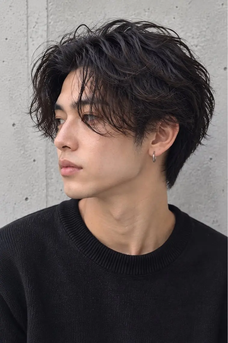 ミディアム パーマ メンズ カット パーマ ORI. men’s hairのヘアスタイル
