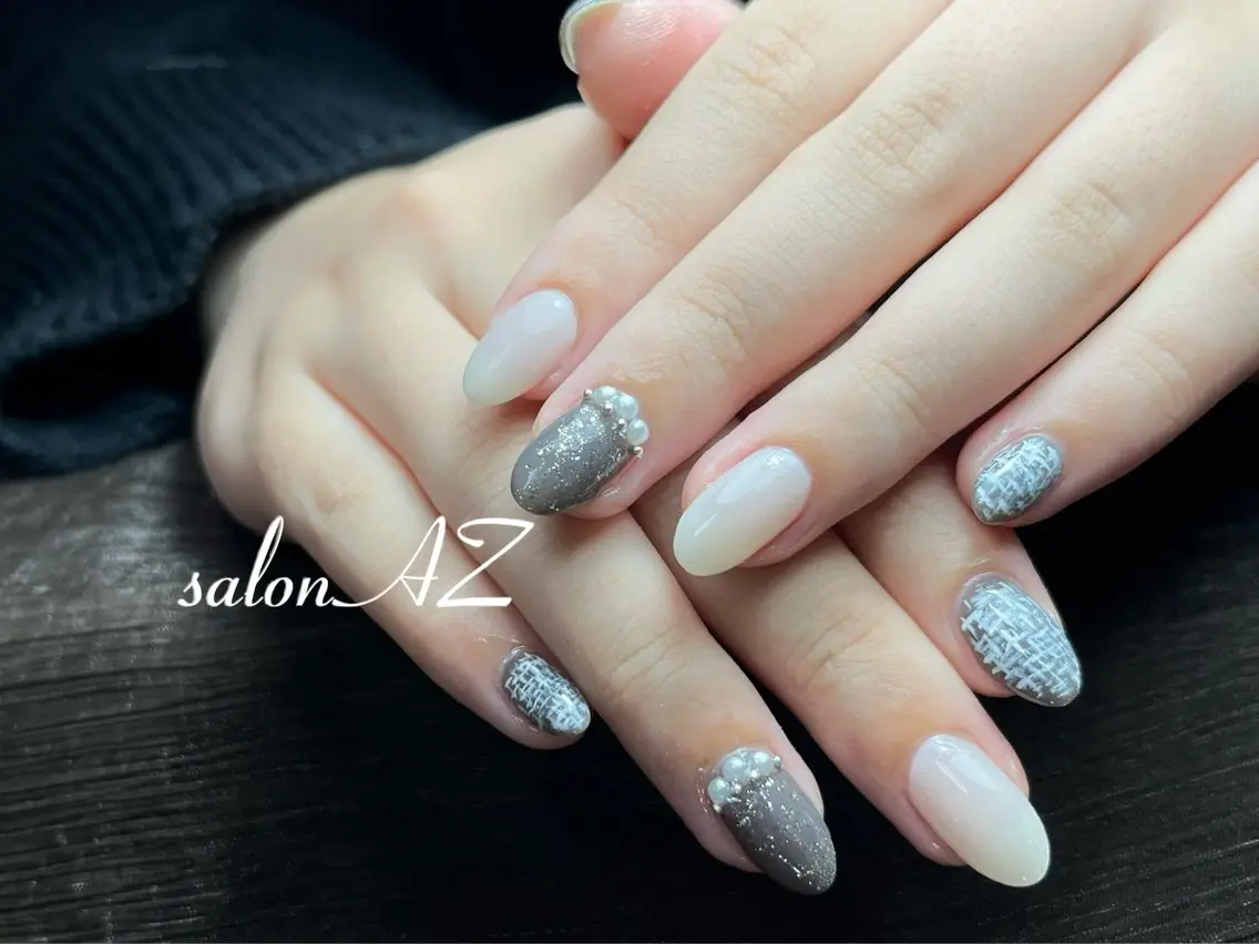 ネイル 長さ出し フットネイル フレンチネイル マグネットネイル ニュアンスネイル salon AZのネイルデザイン
