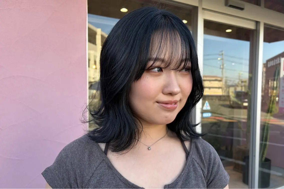ミディアム カラー ボブ&寒色🎐ᩚ 短髪 COCOROのヘアスタイル