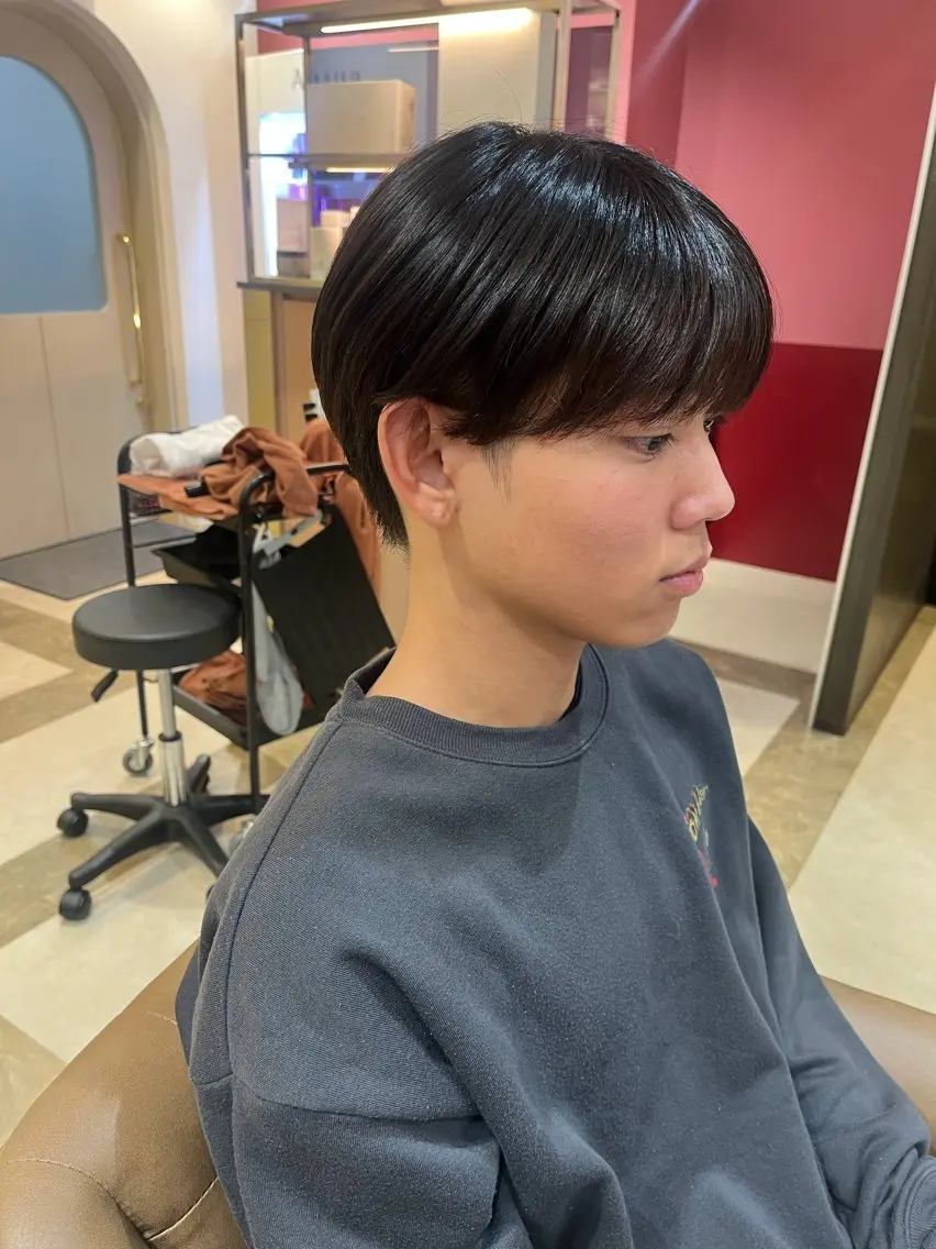 メンズ マッシュ シースルーマッシュ 鳥見 若菜のヘアスタイル