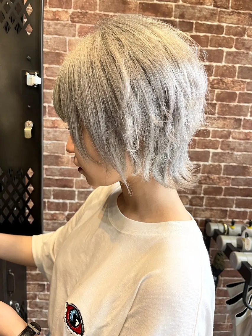 ショート カラー パーマ メンズ 久木原 ゆりのヘアスタイル