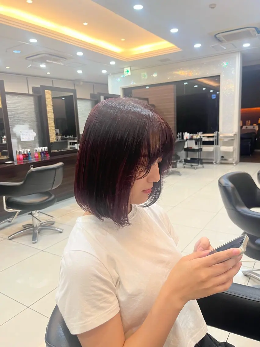 カラー 盛れる顔周り✨韓国式 レイヤーkanatoのヘアスタイル