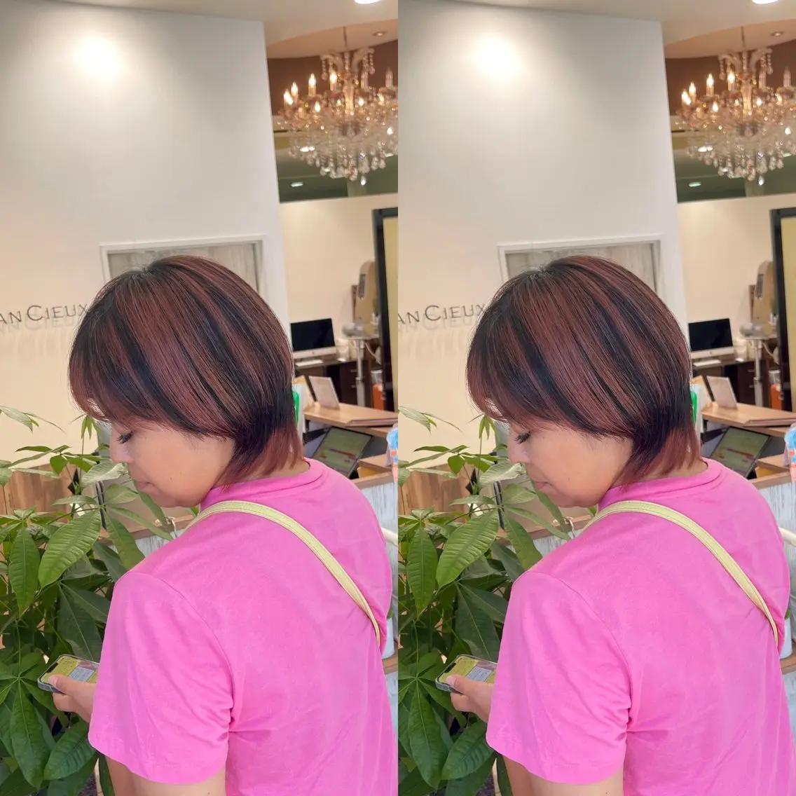 ショート カット ヘアカラー Y Uのヘアスタイル