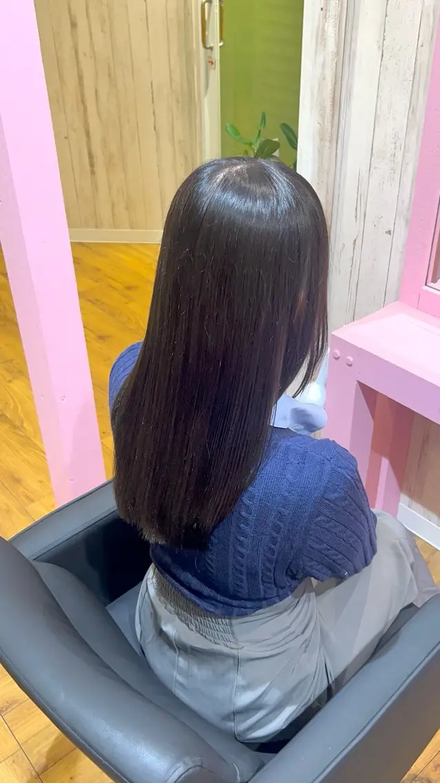 ロング カット ヘアカラー トリートメント 【ブリーチ無しW】 【暗髪&暖色系】圭真のヘアスタイル