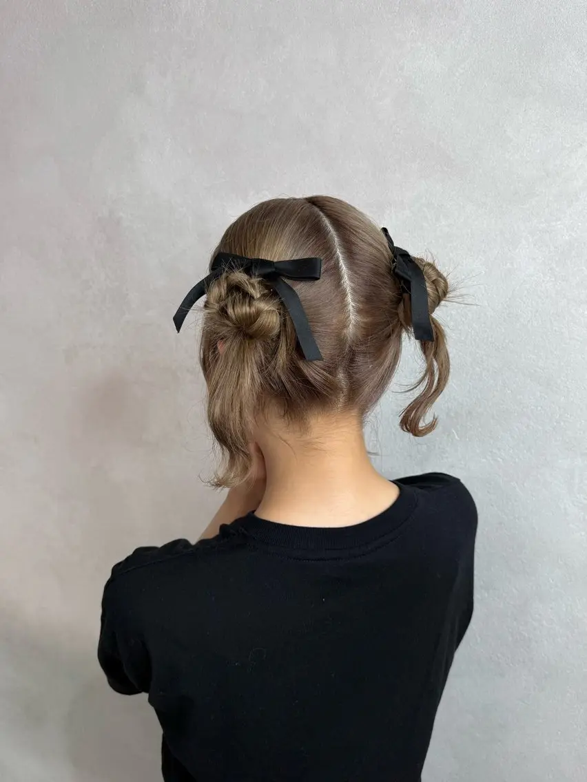 ミディアム ヘアアレンジ ヘアセット 🎀HARU/ボブ/ セット/暖色🫧のヘアスタイル