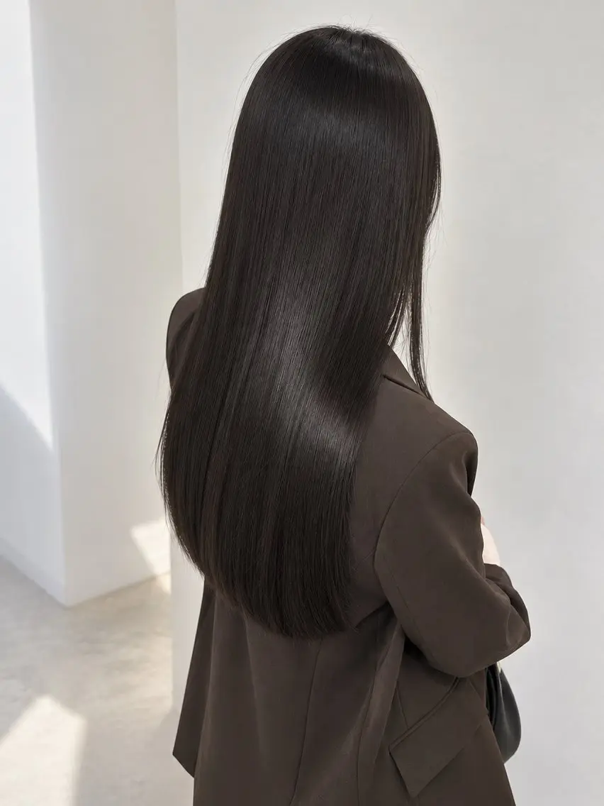 ロング カット ヘアカラー 縮毛矯正 トリートメント ua. ／透明感カラーのヘアスタイル