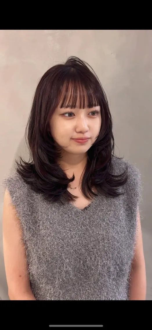 セミロング カット ヘアカラー トリートメント 新宿/顔周りカット +レイヤー＝しずく♩のヘアスタイル