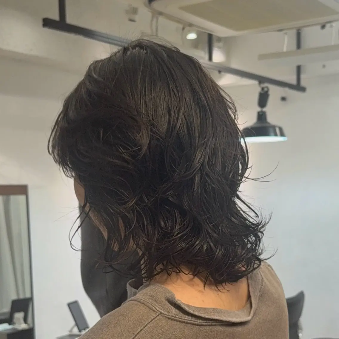 men'sカット＋ケアパーマの写真