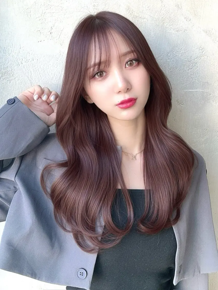 ロング カラー パーマ カット ヘアカラー トリートメント 銀座✨レイヤーカット 顔まわり/坂本亜裟海のヘアスタイル