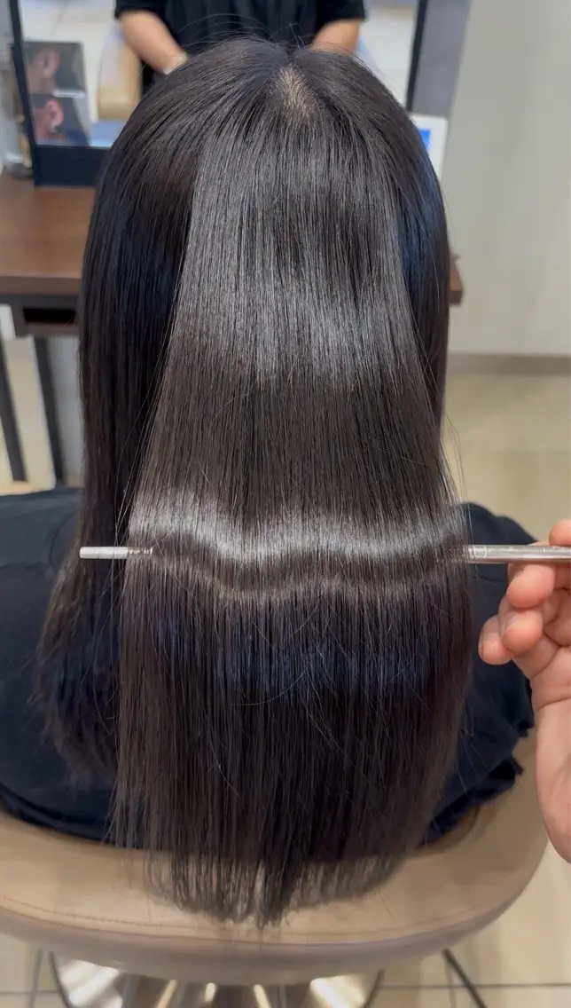ロング 縮毛矯正 艶髪┊︎垢抜けヘア ななみのヘアスタイル