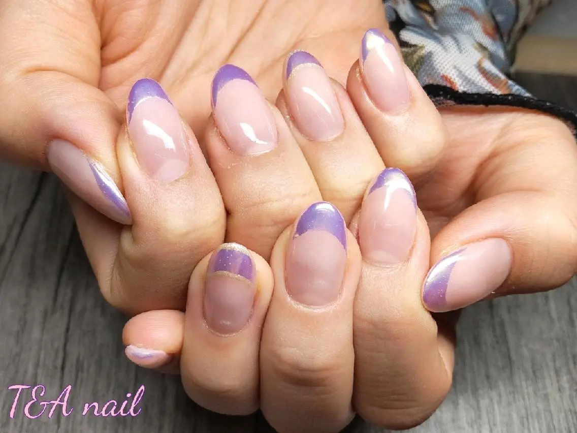 ミディアム ネイル フレンチネイル ジェルネイル ニュアンスネイル スカルプネイル シンプルネイル T&A nailのネイルデザイン