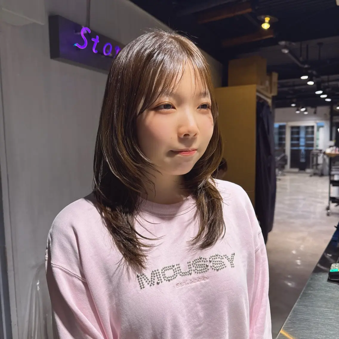ロング カラー カット ヘアカラー NANAMI🩵 大人可愛い韓国ヘアのヘアスタイル