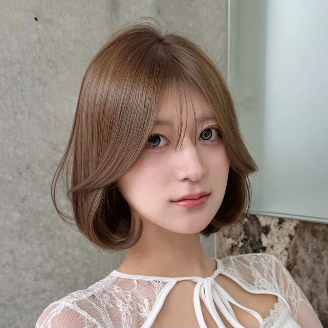 ショート カラー 透明感カラー ボブ くびれヘア 顔周りカット 髪質改善 カット ヘアカラー トリートメント 💗大宮/ボブ特化 縮毛矯正/大和田拓夢のヘアスタイル