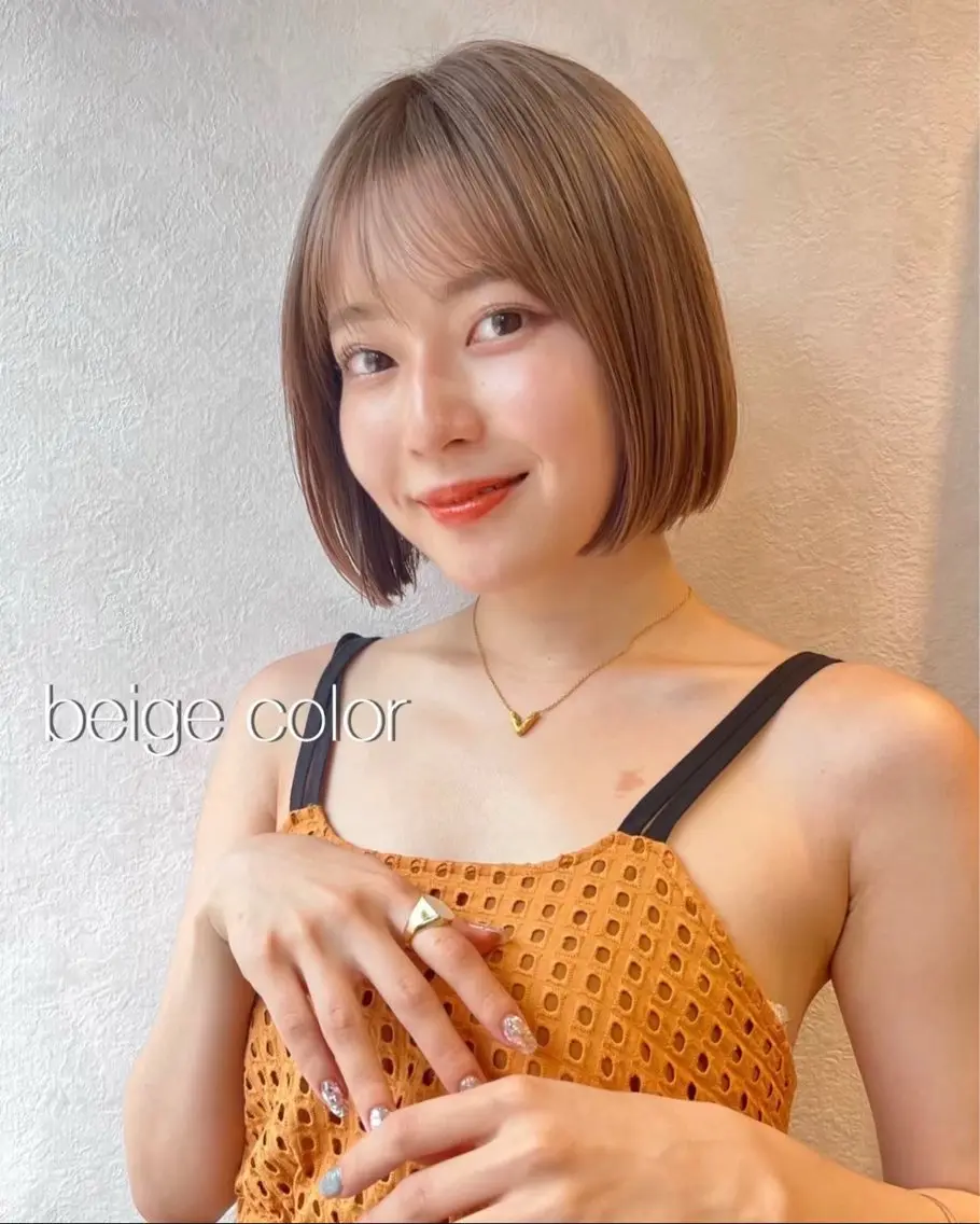 セミロング カット ヘアカラー トリートメント けいし🐬ボブ 美髪縮毛矯正のヘアスタイル