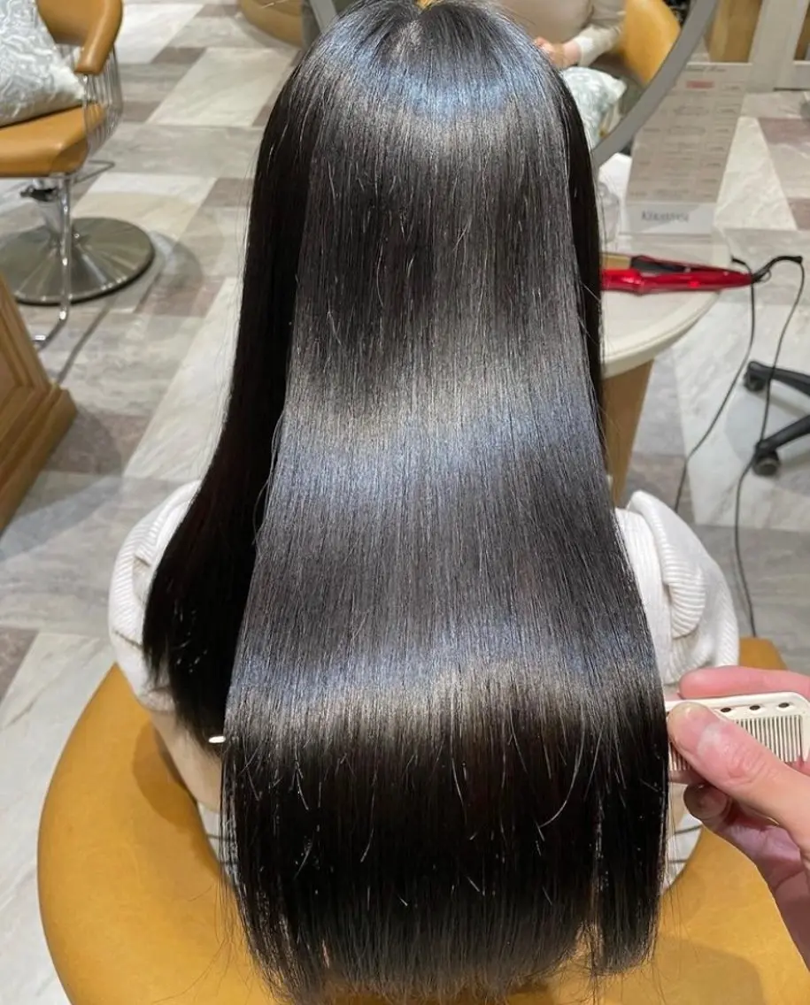 ロング カット ヘアカラー トリートメント ❤️縮毛矯正❤️ 髪質改善❤️平野実花のヘアスタイル