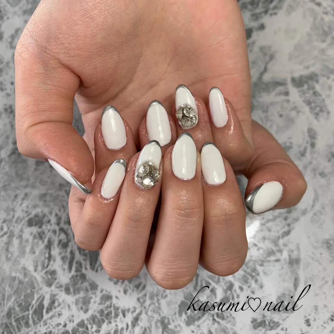 ネイル アートネイル フットネイル 大理石ネイル(マーブル) ミラーネイル ニュアンスネイル KASUMI♡ Nailのネイルデザイン