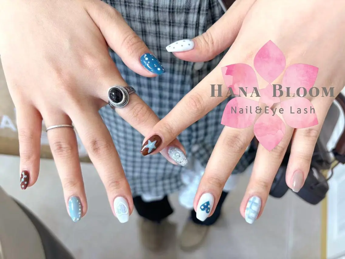 ネイル 長さ出し フットネイル 韓国ネイル マグネットネイル 持ち込み ハンドネイル ハンドケア Hana Bloom 💖初回オフ無料のネイルデザイン