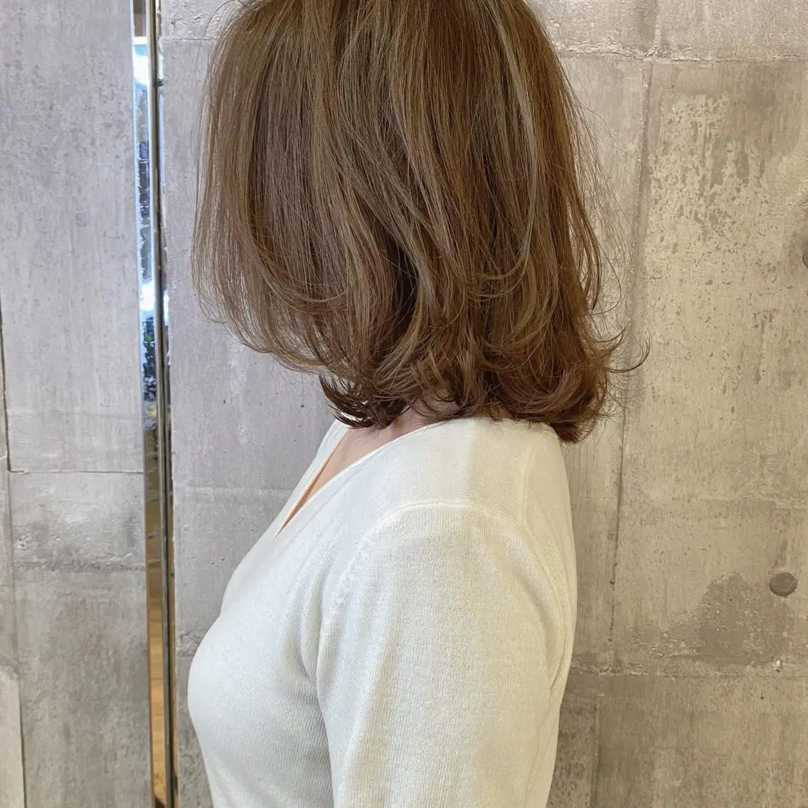 ミディアム カラー ハイライトカラー ハイライト カット ヘアカラー トリートメント 田室 和幸のヘアスタイル