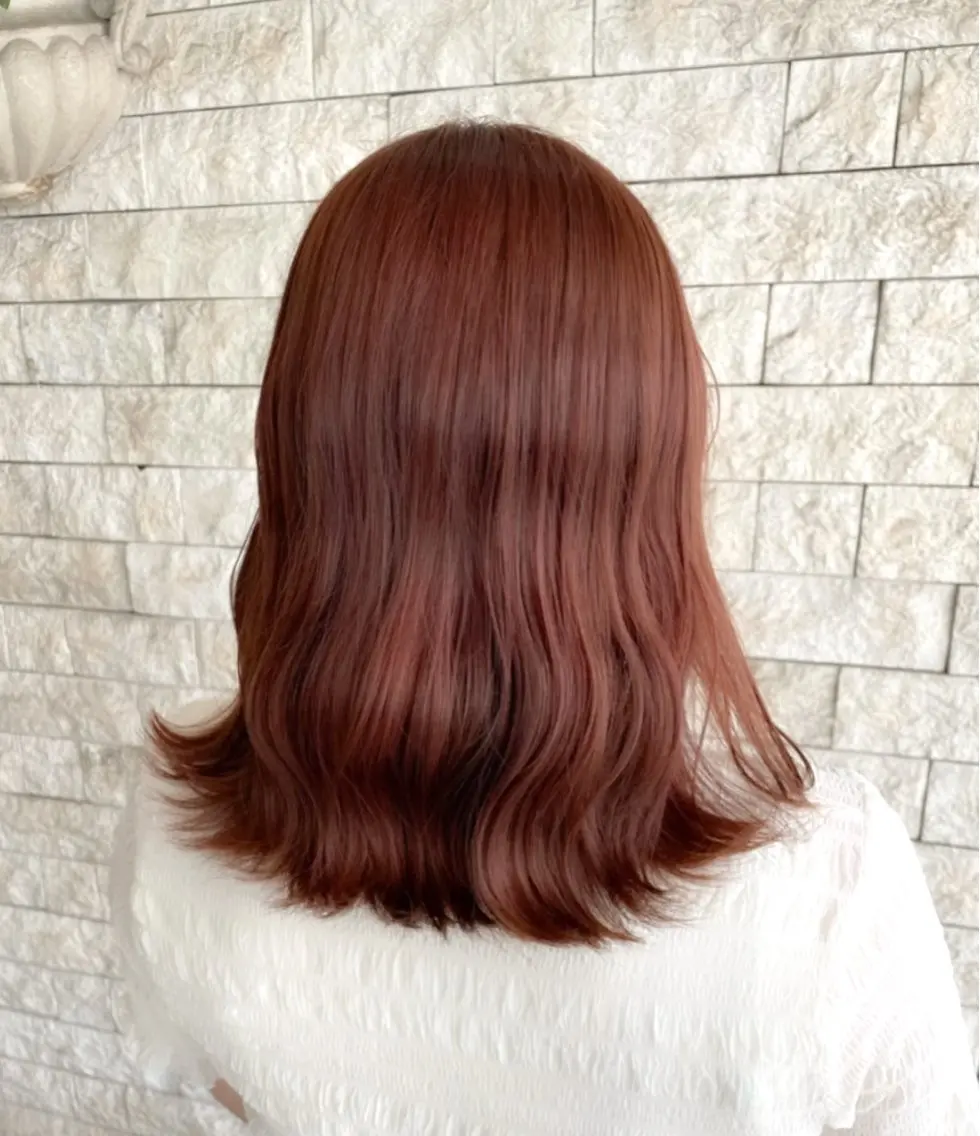 セミロング カラー ブラウンカラー ダブルカラー オレンジ カット ヘアカラー 透明感/チョコカラー 💍TAMA💍のヘアスタイル