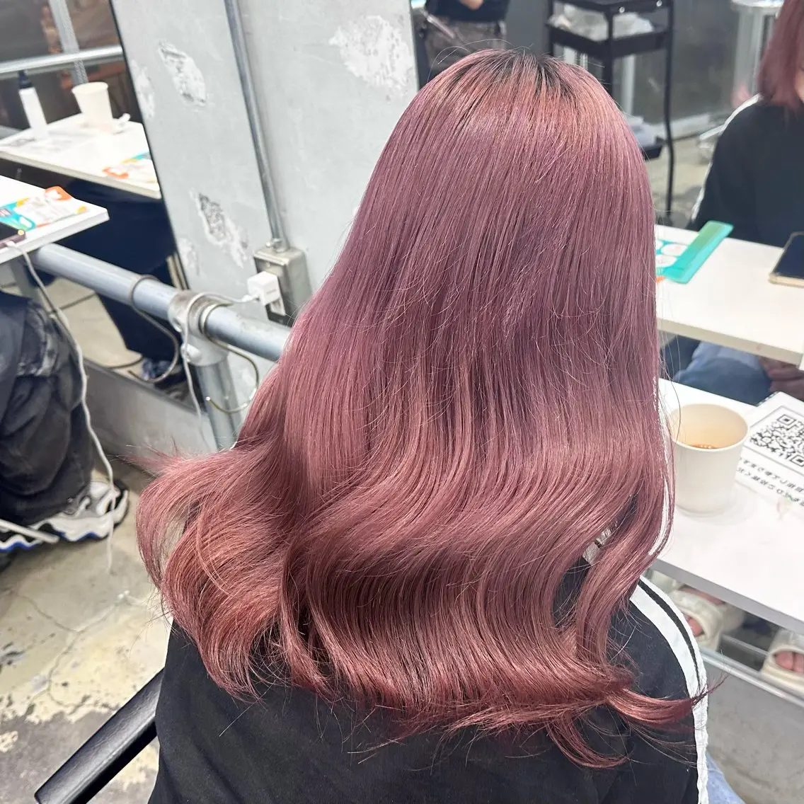 セミロング カラー ヘアアレンジ ベージュカラー ピンクカラー ピンクベージュ 🎀モテ暖色× エクステ🎀あかりのヘアスタイル