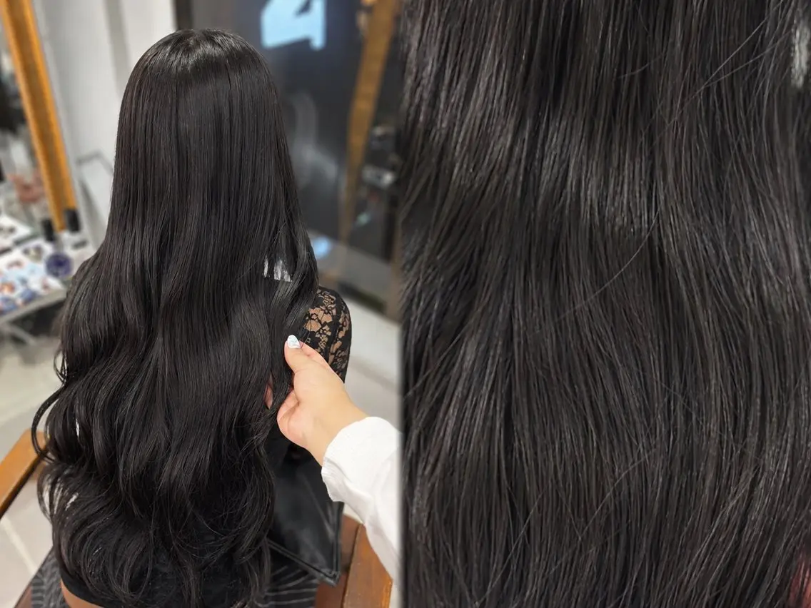 ロング ヘアカラー トリートメント 巻ける🫧縮毛矯正 💞はな🎀のヘアスタイル