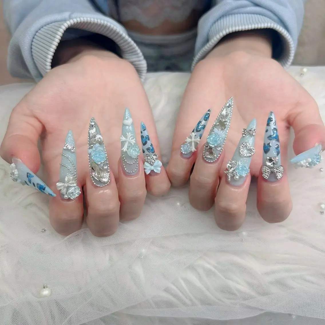 ネイル フットネイル フレンチネイル グラデーション 韓国ネイル ロングネイル ハンドネイル Hani Nail Salonのネイルデザイン