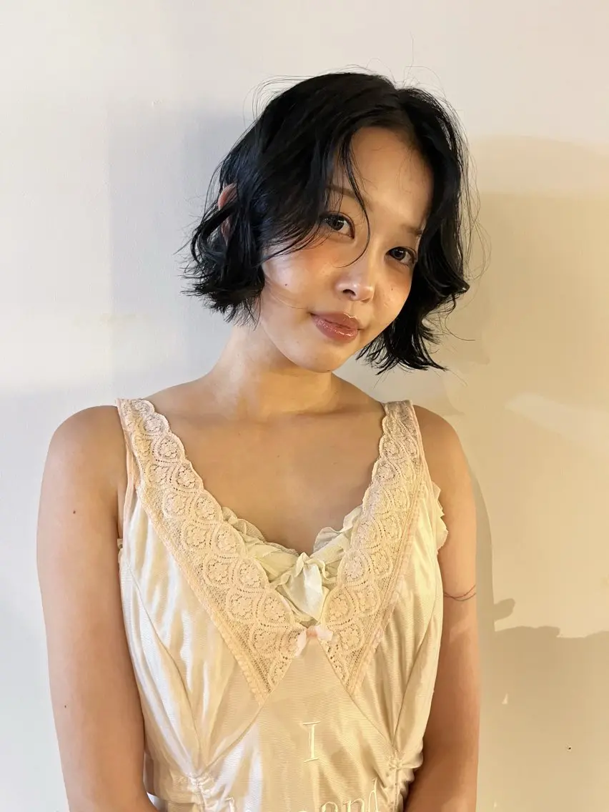 ショート カラー 黒髪 透明感カラー ボブ ヘアカラー 🤍ボブ/ベージュ 🤍honoのヘアスタイル