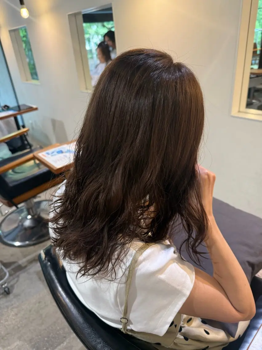 セミロング ヘアカラー 名田 凌佑のヘアスタイル