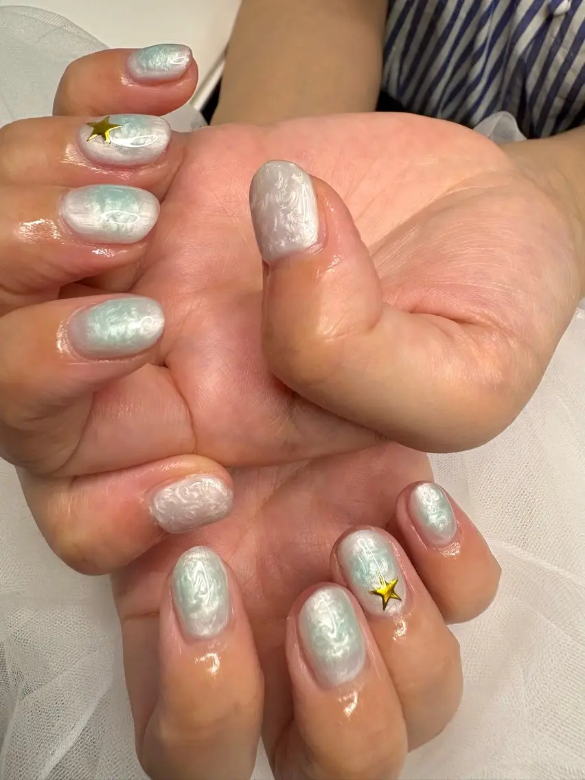 ネイル 大理石ネイル(マーブル) ハンドネイル 新宿マグネット Mii Nailのネイルデザイン