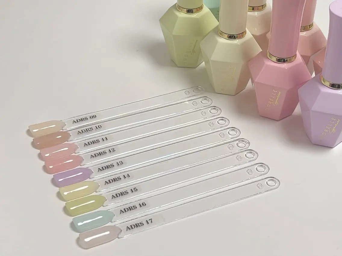 【Jrネイリスト】オフあり 韓国ジェル（Adorelle）使用！春色ワンカラーの写真