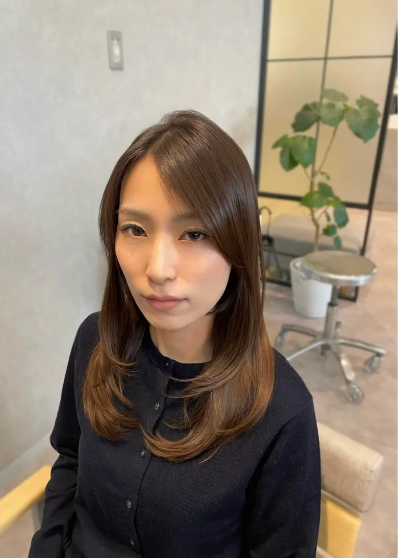 セミロング 森 はるかのヘアスタイル