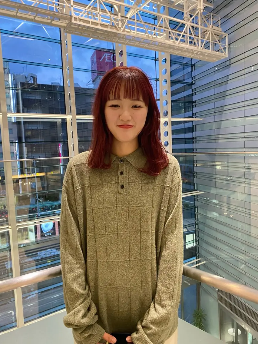 ミディアム カラー オレンジピンク ピンクカラー カット ヘアカラー トリートメント mai / linoah˚✧のヘアスタイル