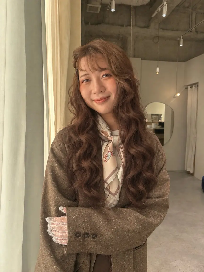 ロング カラー ベージュカラー 透明感カラー ヘアカラー トリートメント 透明感カラー/ ベージュ/ソラ🥜のヘアスタイル