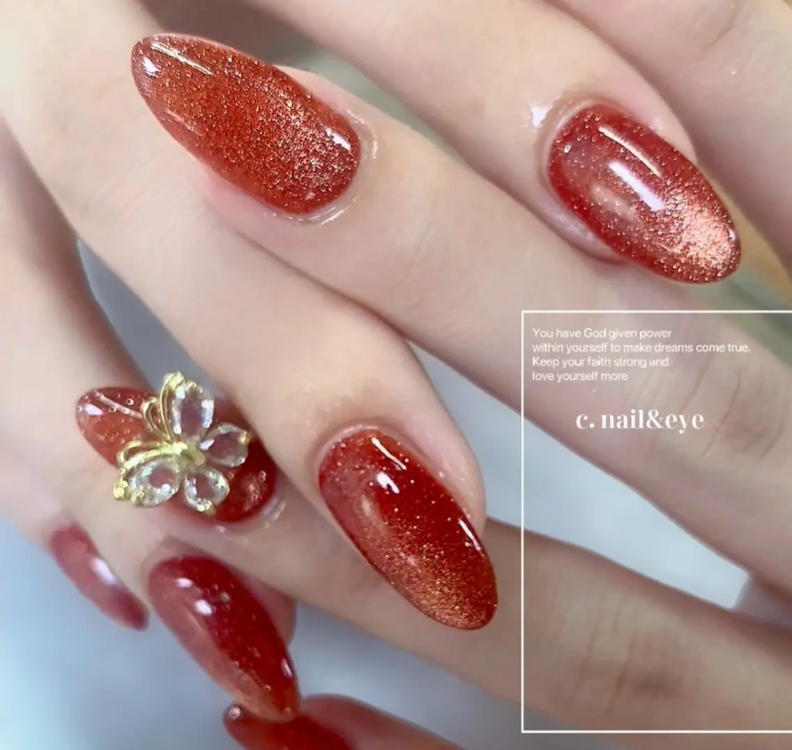 ネイル ボルドー フットネイル フレンチネイル 氷ネイル・うるうるネイル マグネットネイル ハンドネイル C.Nail &Eyeのネイルデザイン