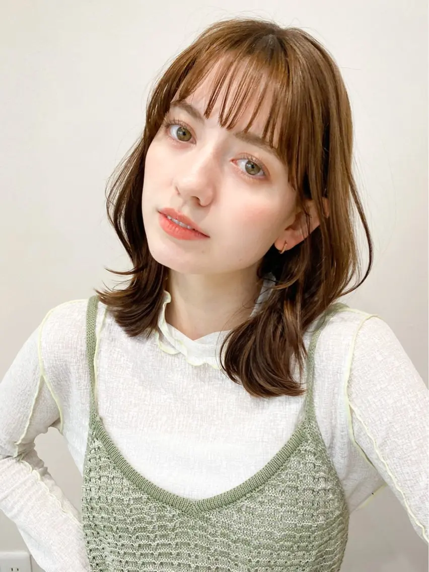 ミディアム カラー ヘアアレンジ カット ヘアカラー トリートメント kohana 🎀韓国ヘア🎀🤍のヘアスタイル