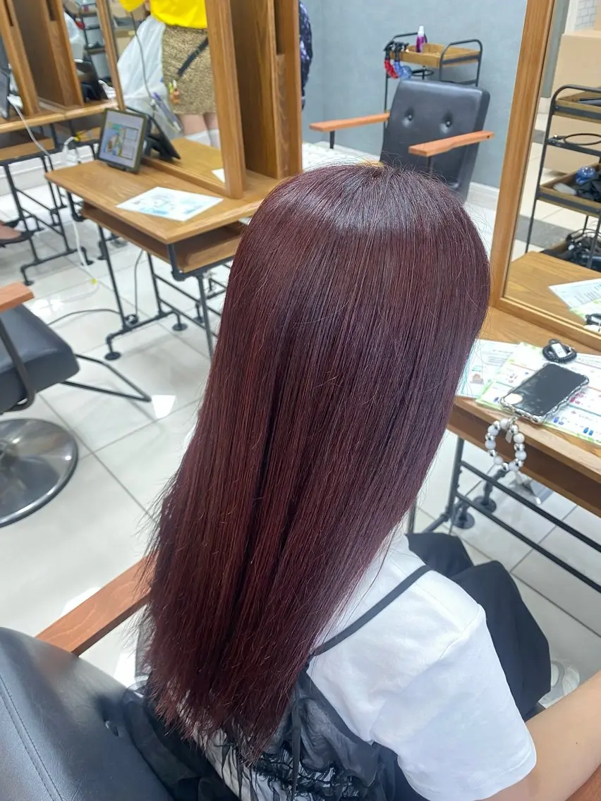 ロング カラー ブリーチ ブリーチなしカラー 艶髪/透明感カラー 🫧韓国ヘアのヘアスタイル