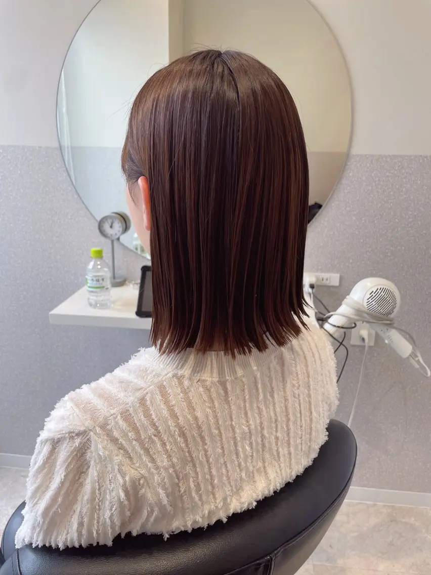 ミディアム 酸性ストレート カット 縮毛矯正 女性リピ90%🍨 🩷佐藤みずきのヘアスタイル