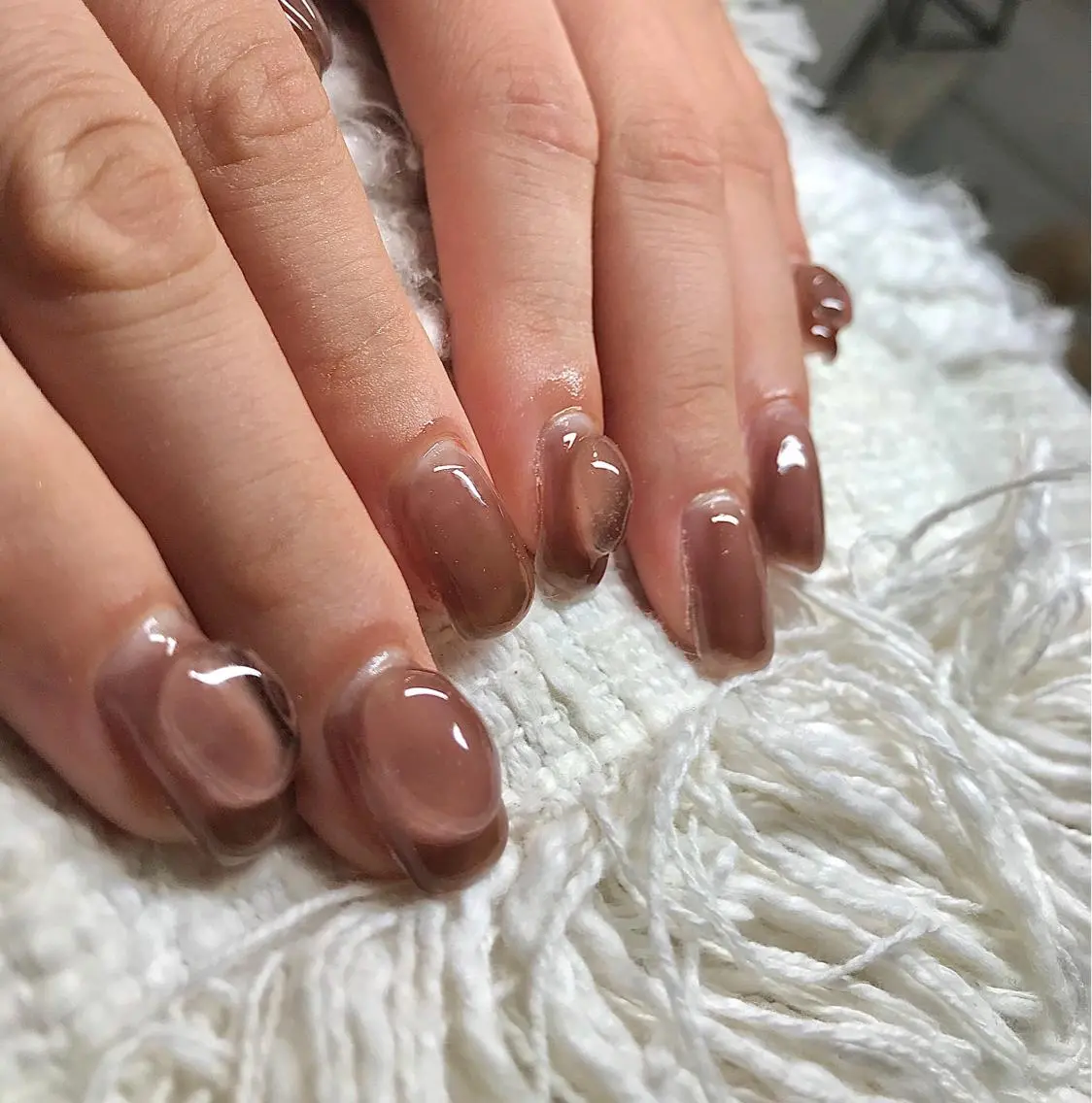 ミディアム カラー パーマ ヘアアレンジ メンズ キッズ ネイル マツエク・マツパ ブラウンカラー シアーブラウン カラーマツエク ブラウン el. by Aoのネイルデザイン