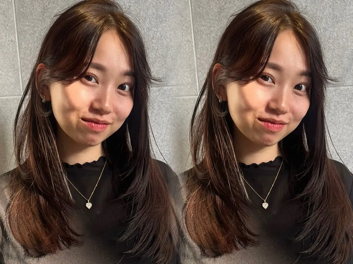 ロング カラー カット トリートメント 山崎/ボブ縮毛矯正 レイヤー髪質改善のヘアスタイル
