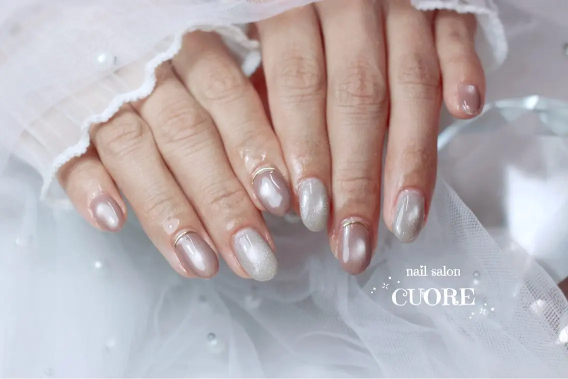ネイル マグネットネイル オフィスネイル ワンカラーネイル シンプルネイル ハンドネイル nail salon CUOREのネイルデザイン