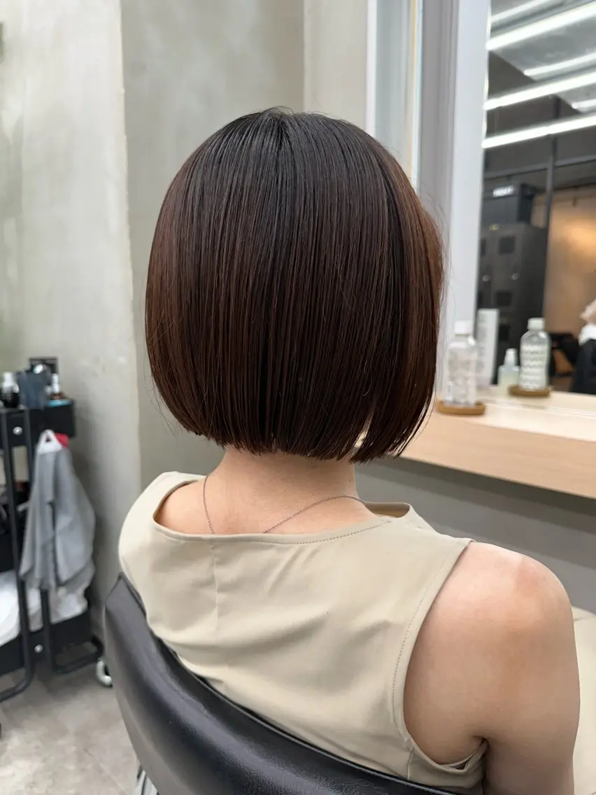 ミディアム カット ヘアカラー 髪質改善/美髪矯正/ 小顔ボブNANAのヘアスタイル