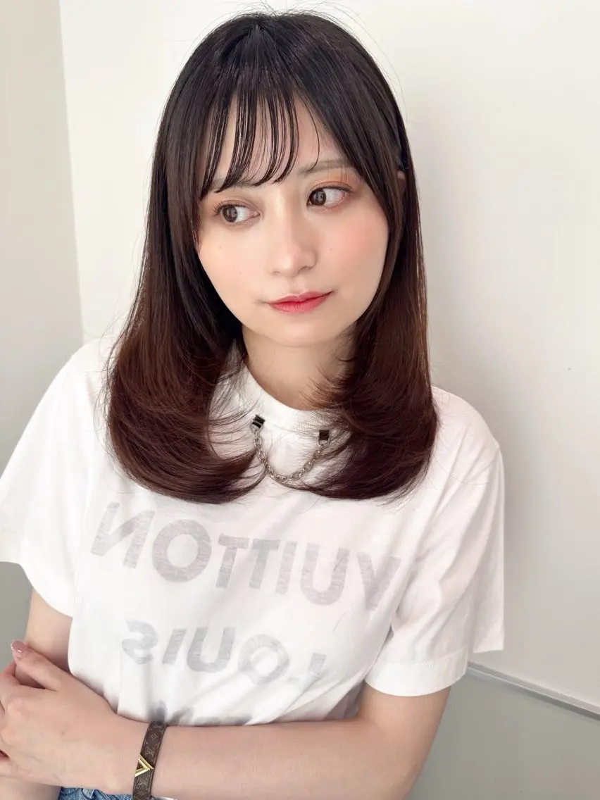 セミロング カラー レイヤーカット カット ヘアカラー take/ショート& レイヤーカット/銀座のヘアスタイル