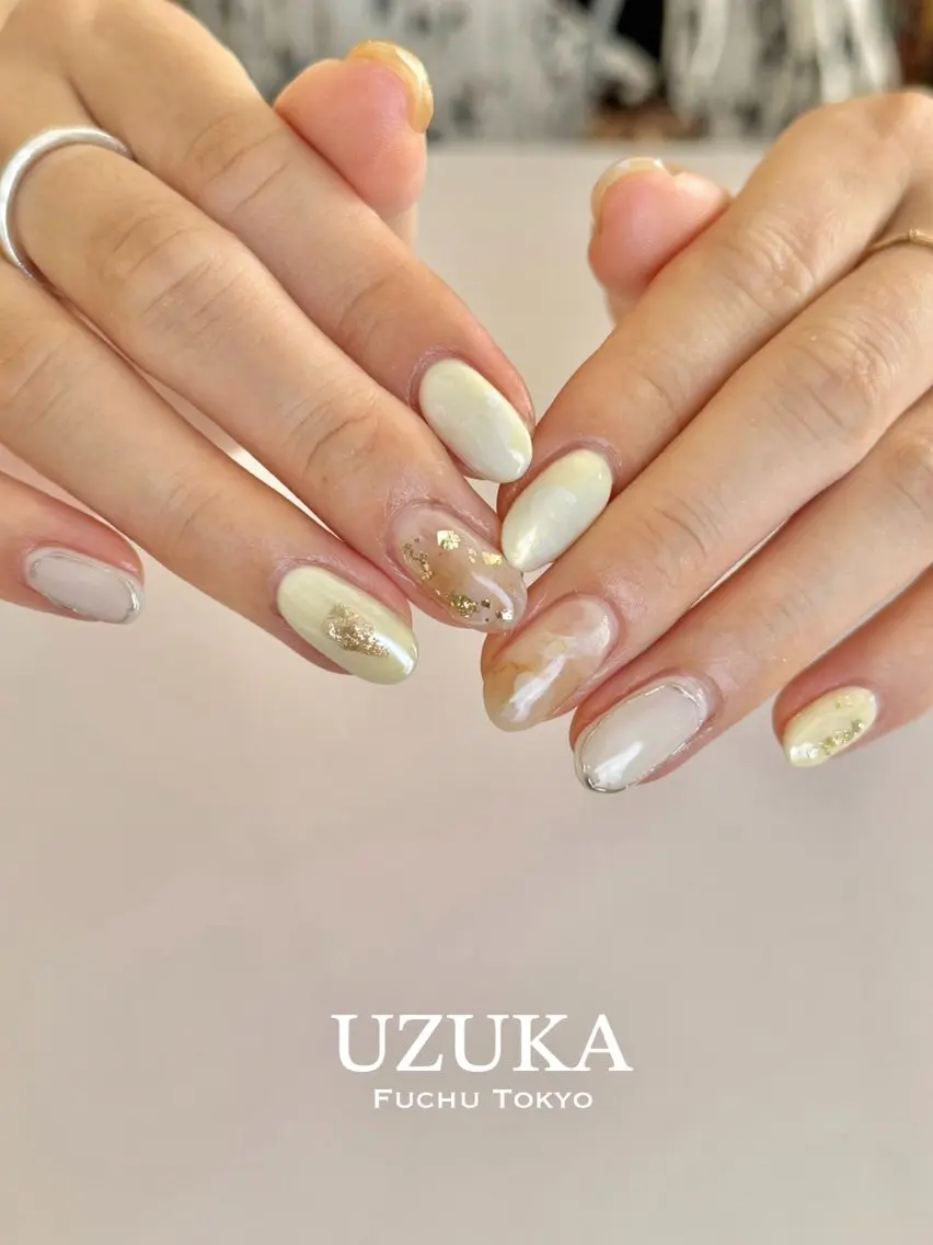 ネイル 夏ネイル 黄色 【 enn 】 Uzuka Yukaのネイルデザイン