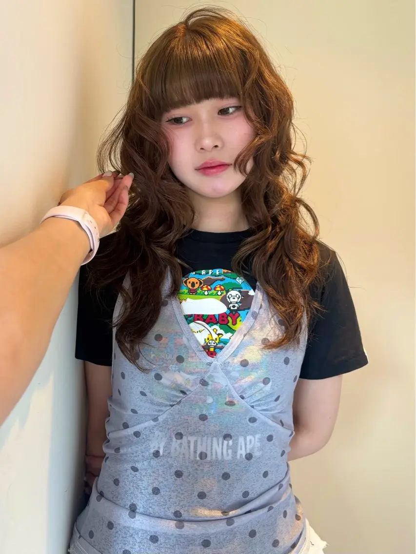セミロング カラー ベージュカラー ブリーチ ダブルカラー ブリーチなしカラー オリーブベージュ rinka/ボブ ベージュ 暖色のヘアスタイル