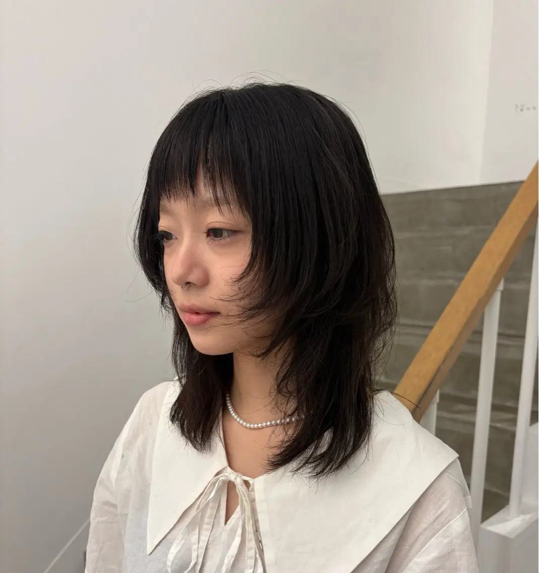 ミディアム ハッシュカット レイヤーカット シャギー e.n.u烏丸 / ｲﾂｷのヘアスタイル