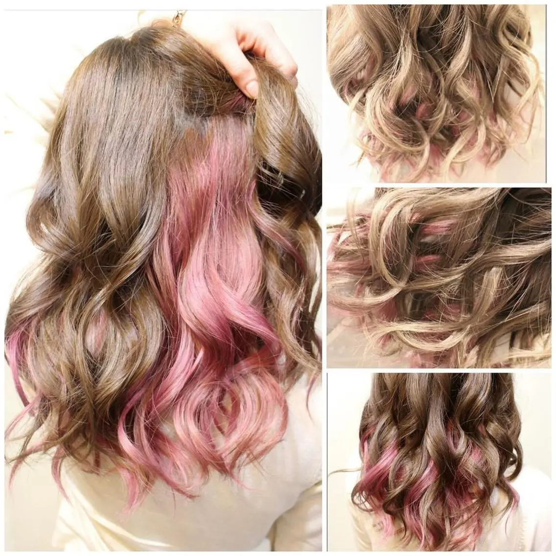 ミディアム カラー ヘアアレンジ ブラウンカラー インナーカラー ミルクティーブラウン ピンクカラー ヘアカラー トリートメント 次世代シールエクステ 錦糸町 小泉 朋之のヘアスタイル